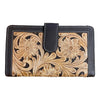 Tooled Leather Wallet - Brown