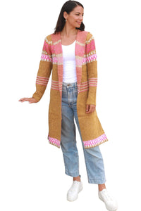 Aztec Knit Cardigan - Mustard