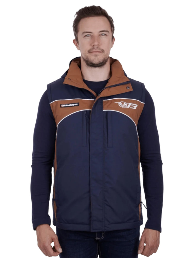 Mens Waterproof Bazooka Vest - Navy & Tan