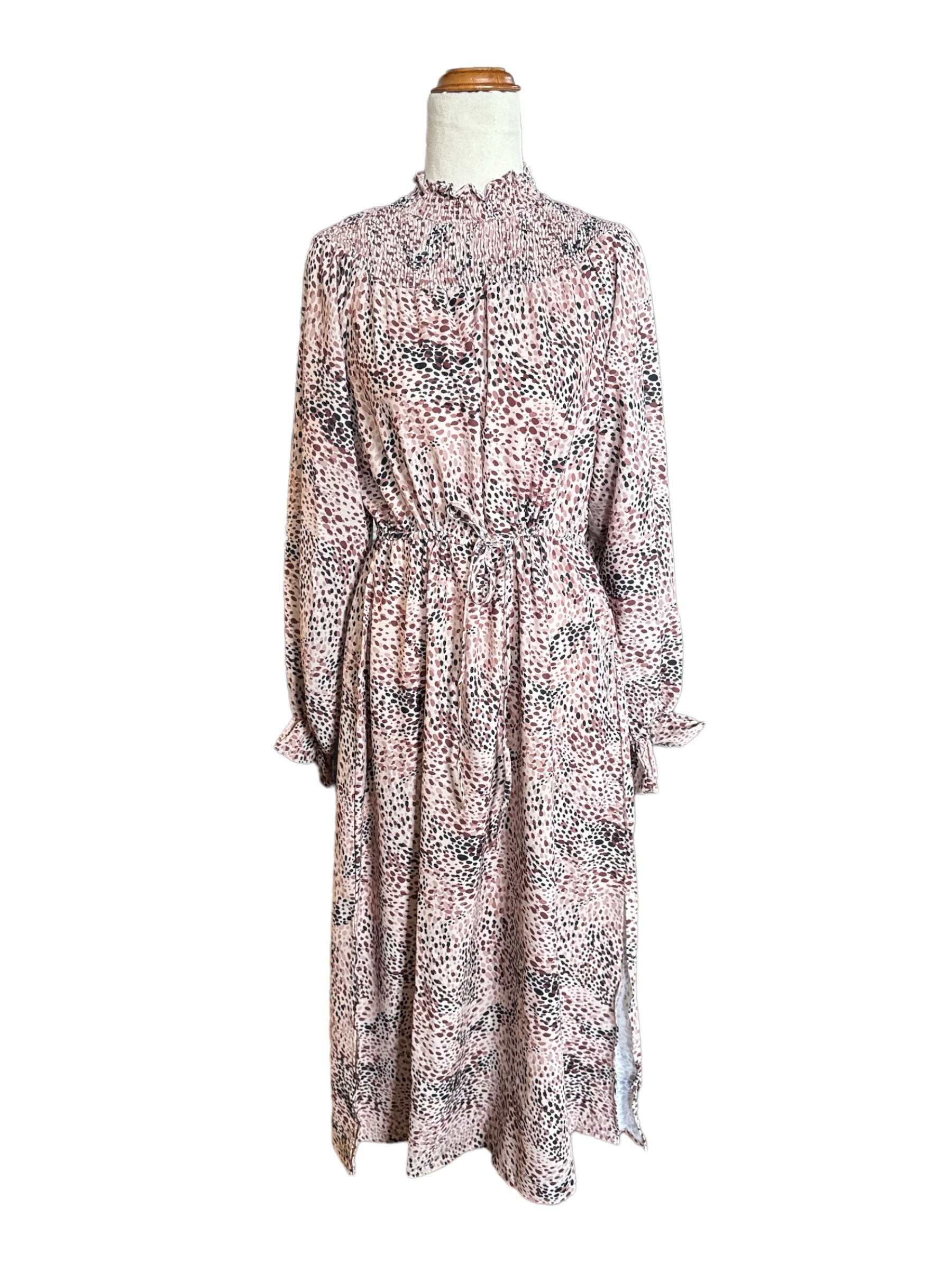 'Alethea' High Neck Midi Dress