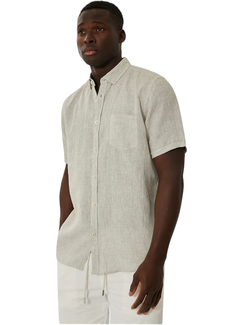 Lauderdale Linen Shortsleeve Shirt - Olive