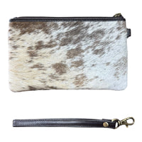 ‘Toronto' Leather Cowhide Clutch - Brown