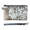 ‘Toronto' Leather Cowhide Clutch - Brown