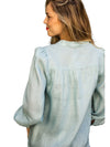 'Bianca' Pure Linen Button Down Shirt - Sage
