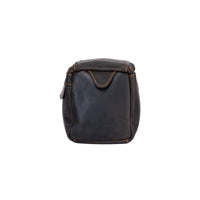 'Darwin' Leather Travel Wash Bag - Brown