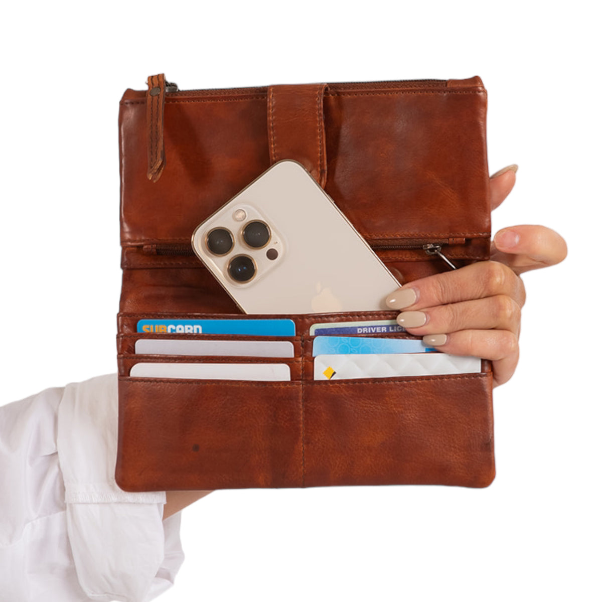 ‘Gladstone’ Leather Wallet - Cognac