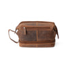 'Napier' Leather Toiletry Bag - Sandel