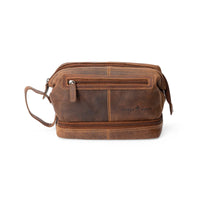 'Napier' Leather Toiletry Bag - Sandel