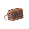 'Napier' Leather Toiletry Bag - Sandel