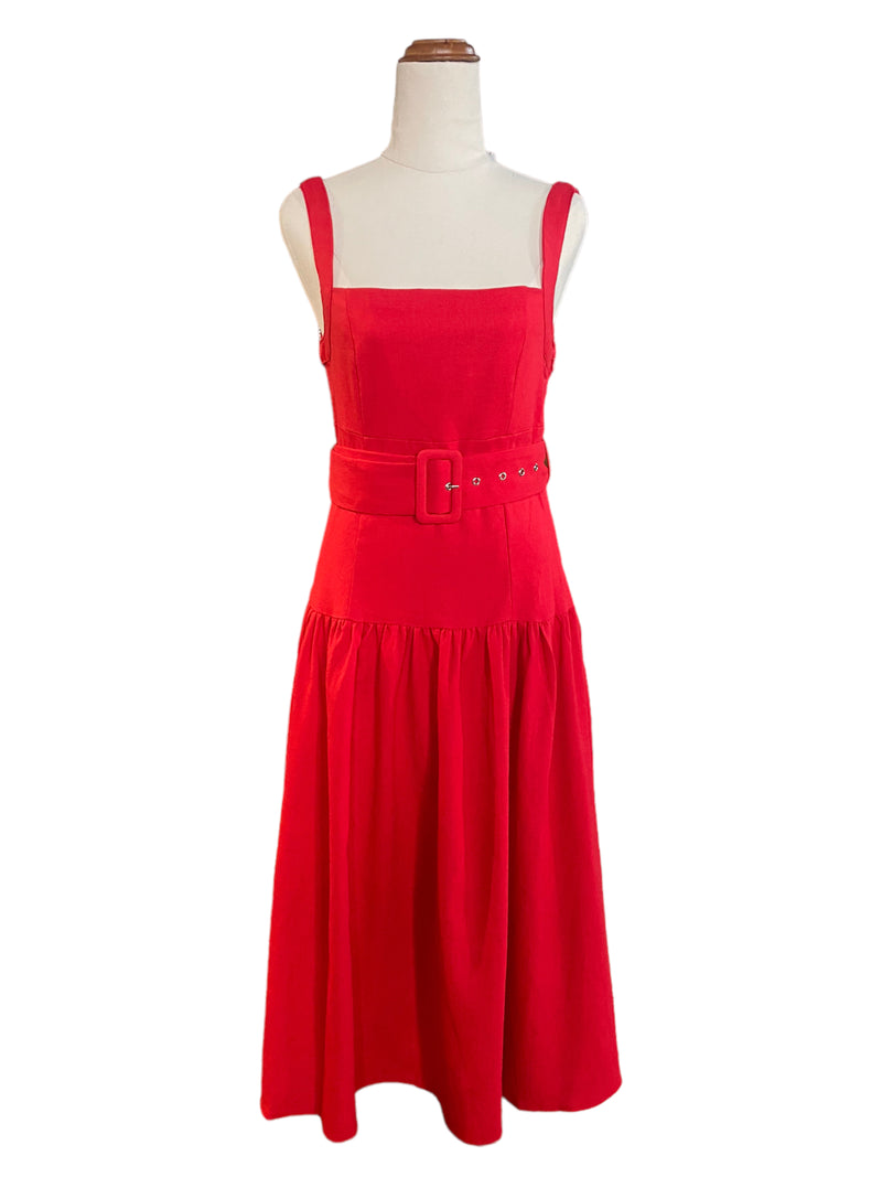 'Cupid' Linen Dress - Red