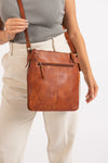 Leather Crossbody Shoulder Bag - Cognac