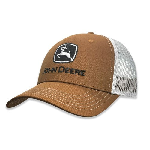 JD Trademark Embroidered Low Profile Trucker Cap - Tan/White