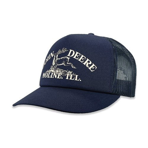 JD 5 Panel Trucker Cap with Printed Vintage Logo - Navy