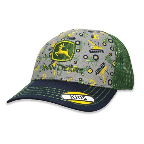 JD Kids Pattern Embroidered Trucker Cap