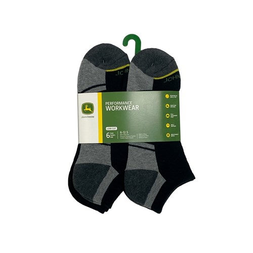 Black Low Cut Performance Socks (Shoe Size 6-12.5) - 6 Pack
