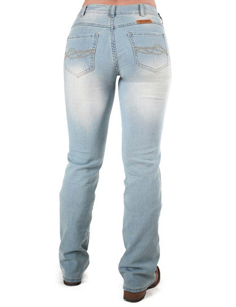 [SALE] 'Summer Breeze' Natural Waist Bootcut Lightweight Jeans