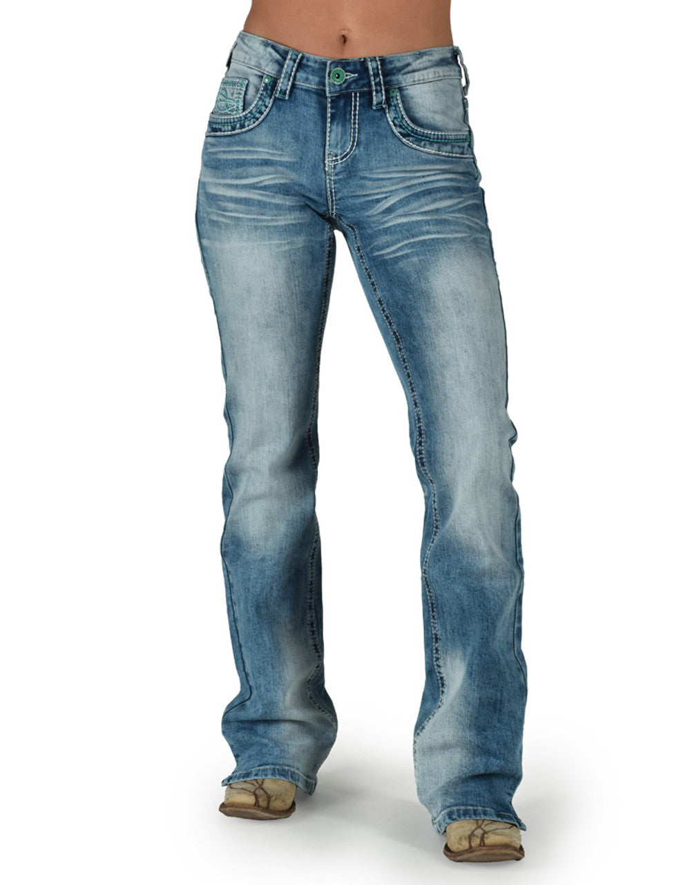 'Turquoise DFMI' Classic UnBelievable Fit Bootcut Jeans
