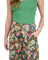 'Tilly' Tropical Pants - Green