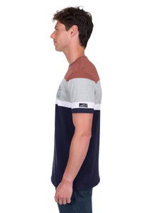 'Jeffery' T Shirt - Rust/Navy