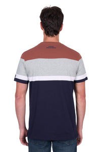 'Jeffery' T Shirt - Rust/Navy