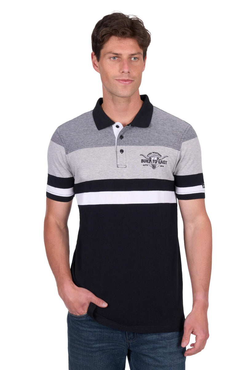 'Shane' Polo Shirt - Black/Grey