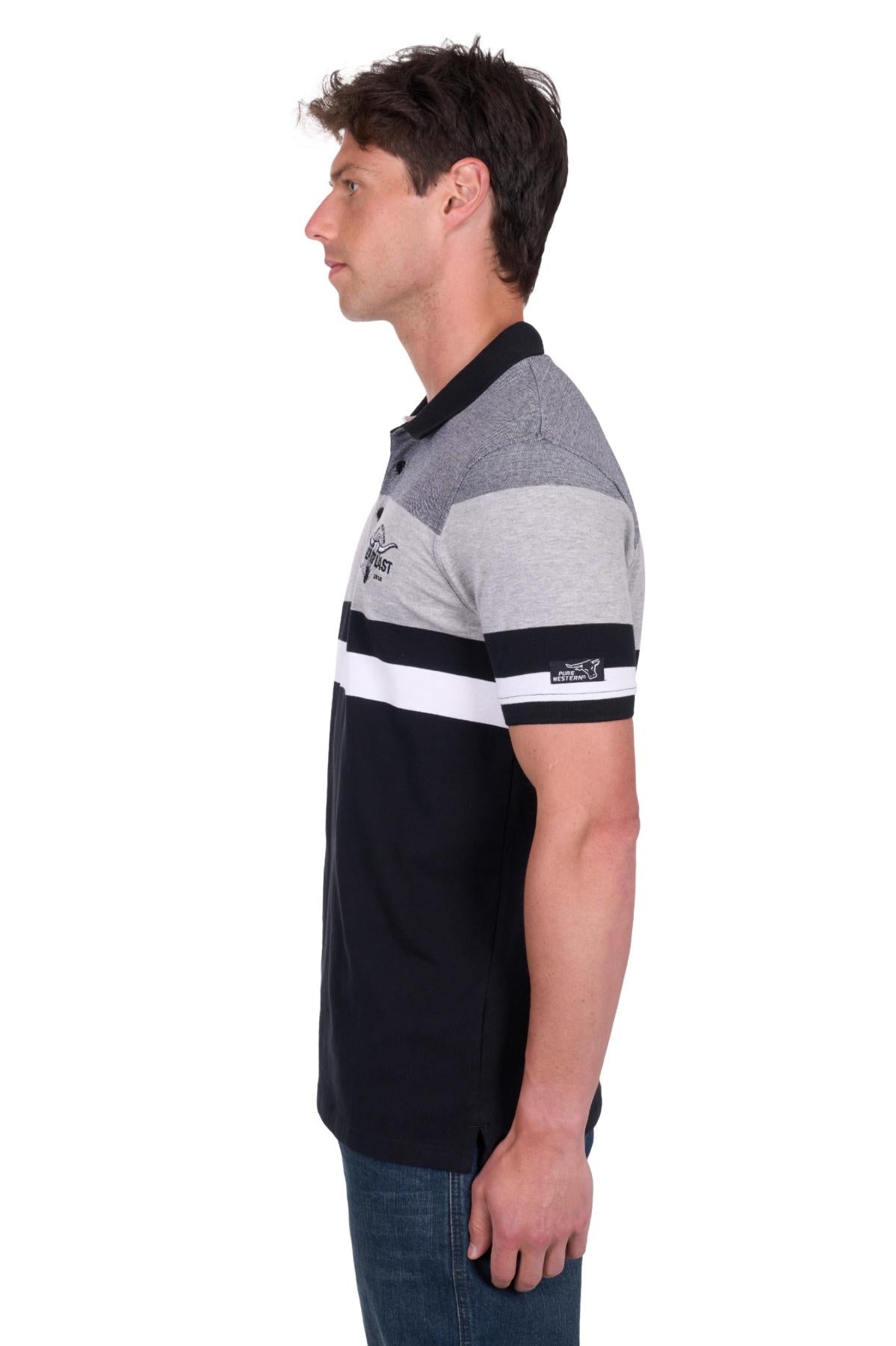 'Shane' Polo Shirt - Black/Grey
