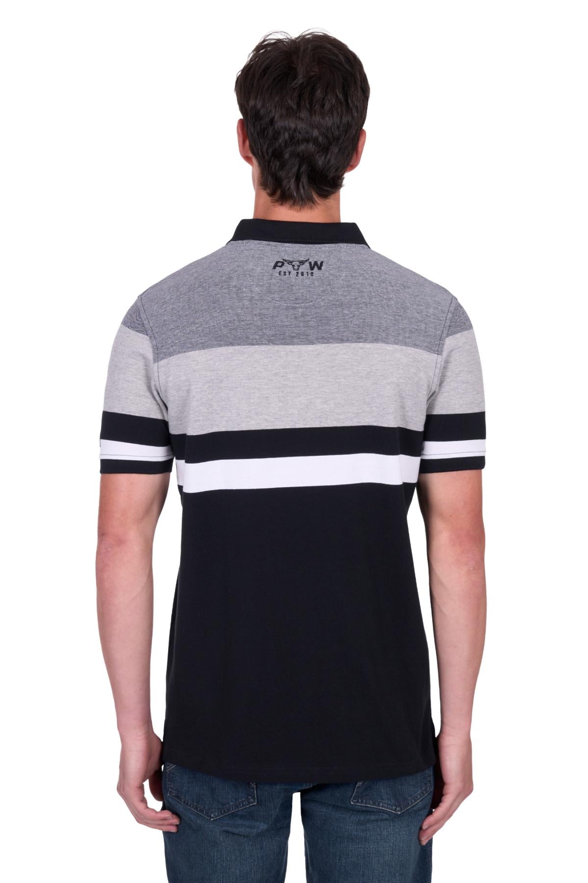 'Shane' Polo Shirt - Black/Grey