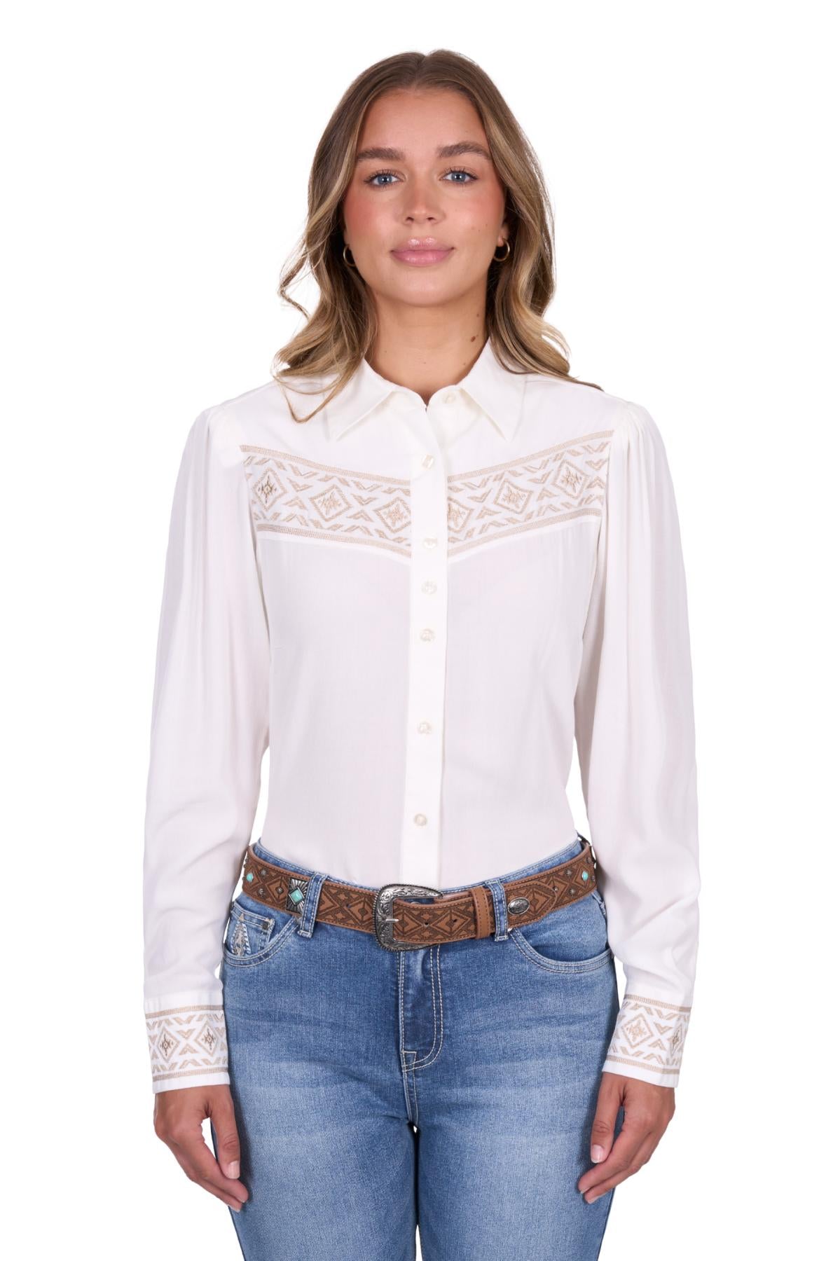 'Monica' Longsleeve Shirt - Cream