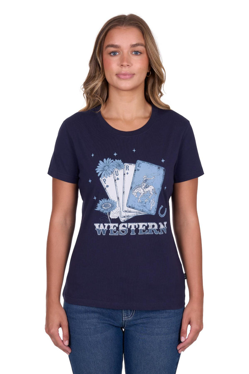 'Sherry' Short Sleeve T-Shirt - Navy