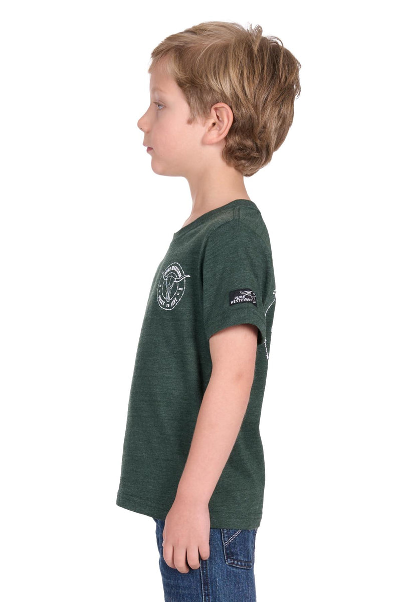 Boys 'Walker' T-Shirt - Green Marle
