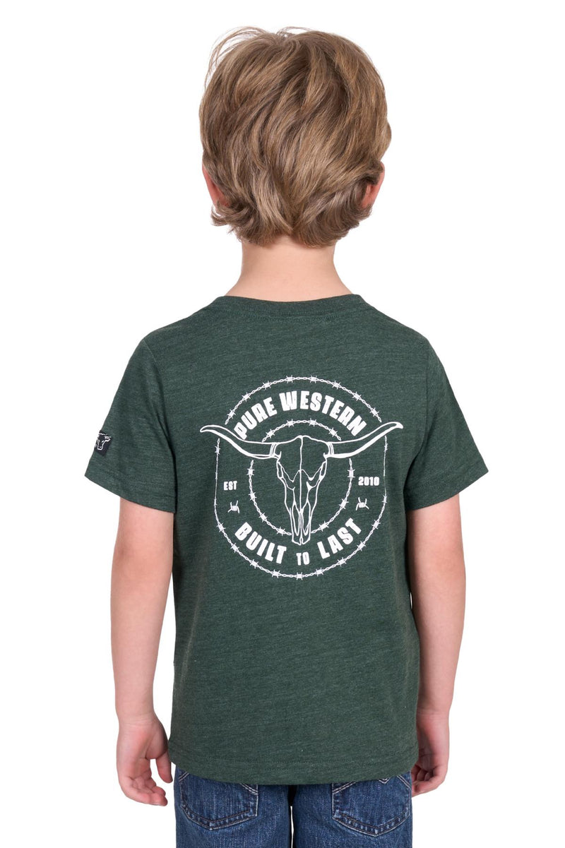 Boys 'Walker' T-Shirt - Green Marle