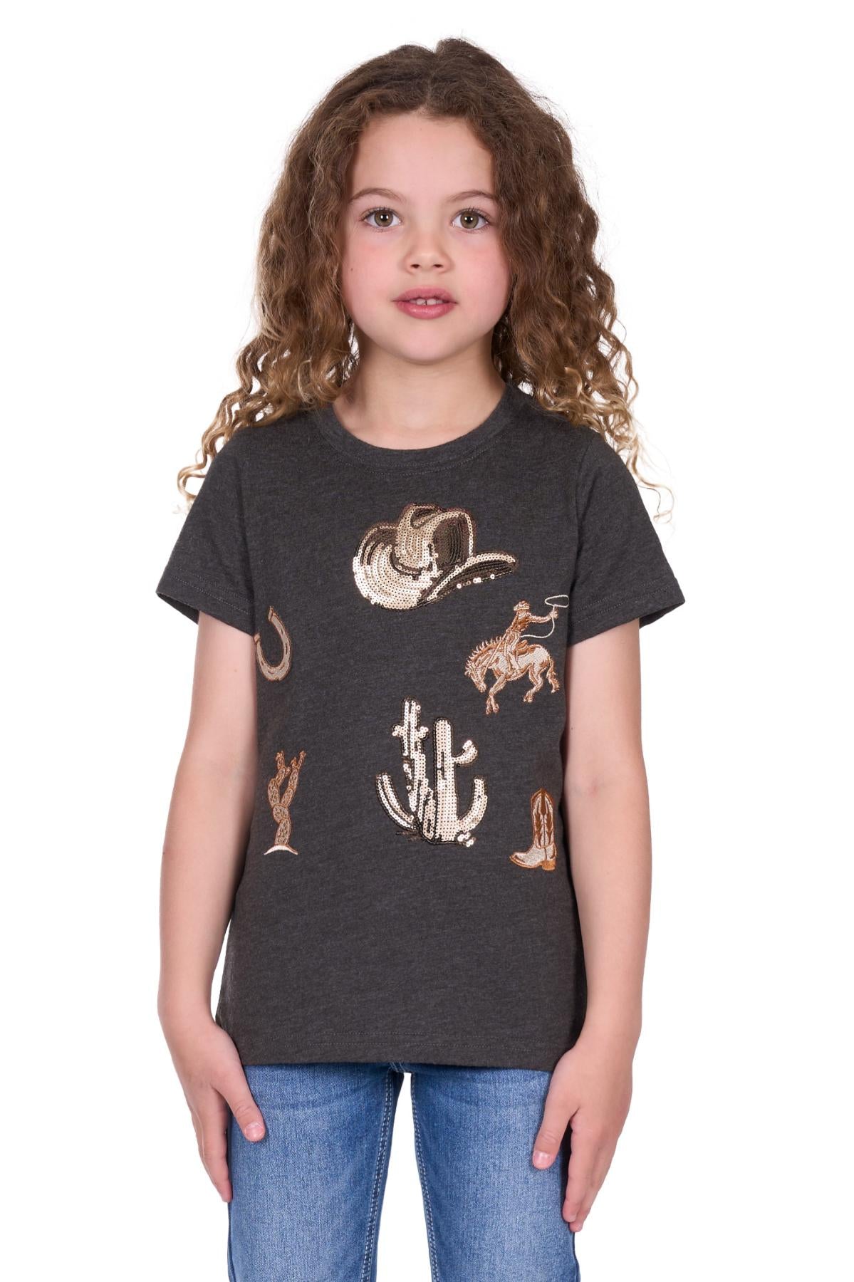 Girls 'Bonita' T-Shirt - Charcoal