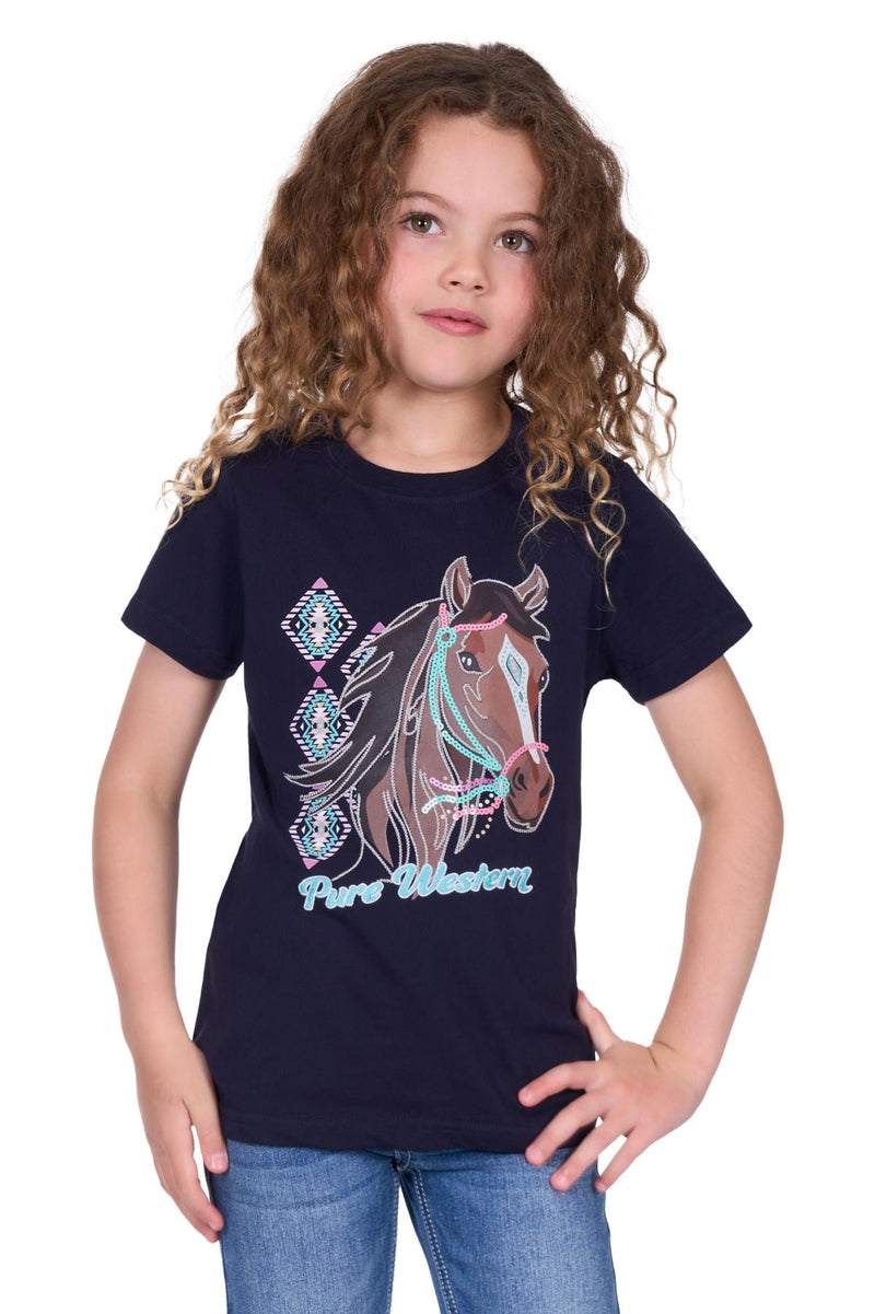 Girls 'Ashlyn' T-Shirt - Navy