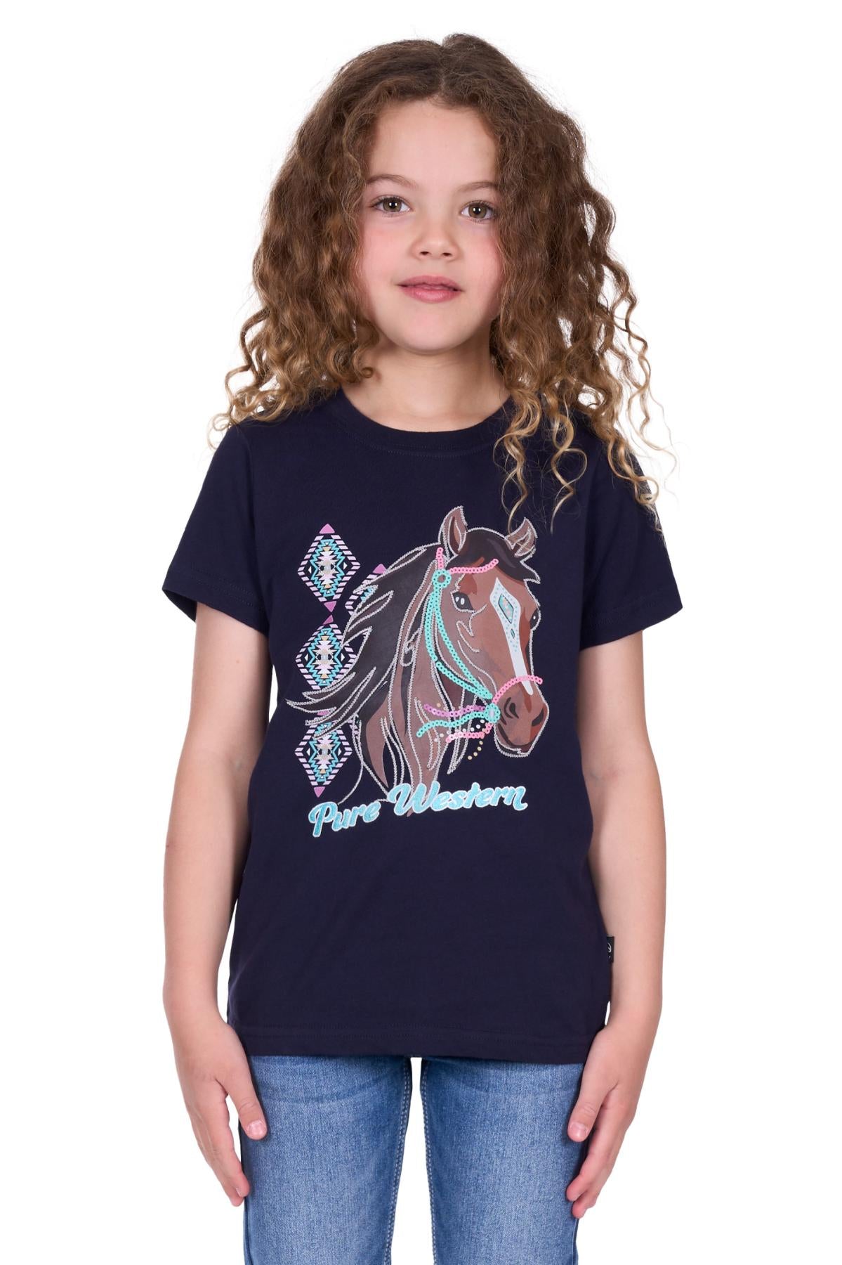 Girls 'Ashlyn' T-Shirt - Navy