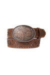 'Christina' Metallic Inlay Tooled Belt