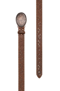 'Christina' Metallic Inlay Tooled Belt
