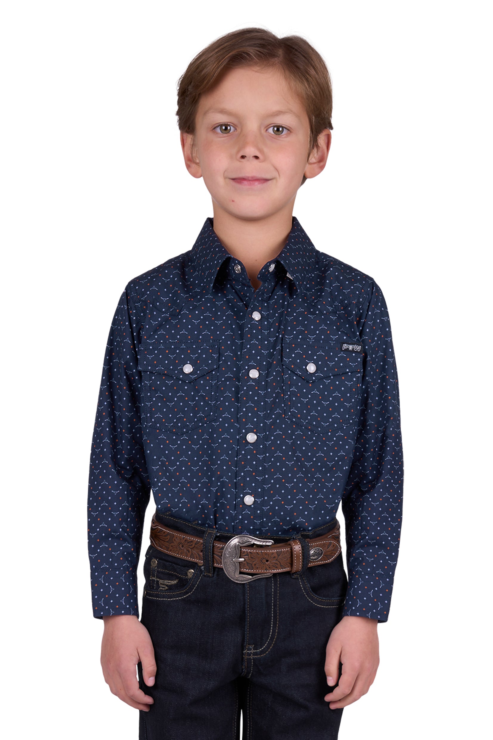 'Ross' Print Western Long Sleeve Shirt