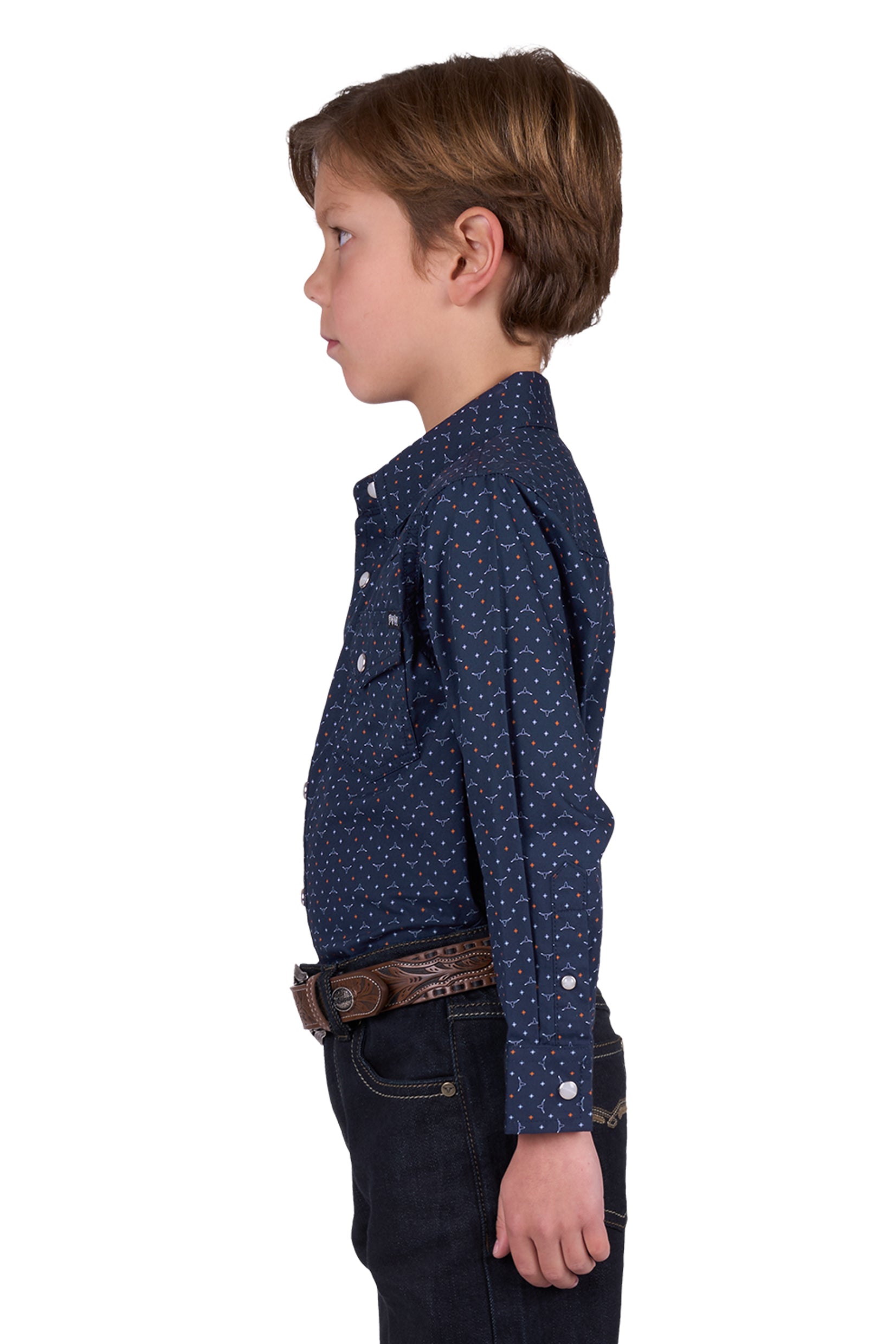 'Ross' Print Western Long Sleeve Shirt