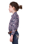 'Hannah' Print Western Long Sleeve Shirt - Navy