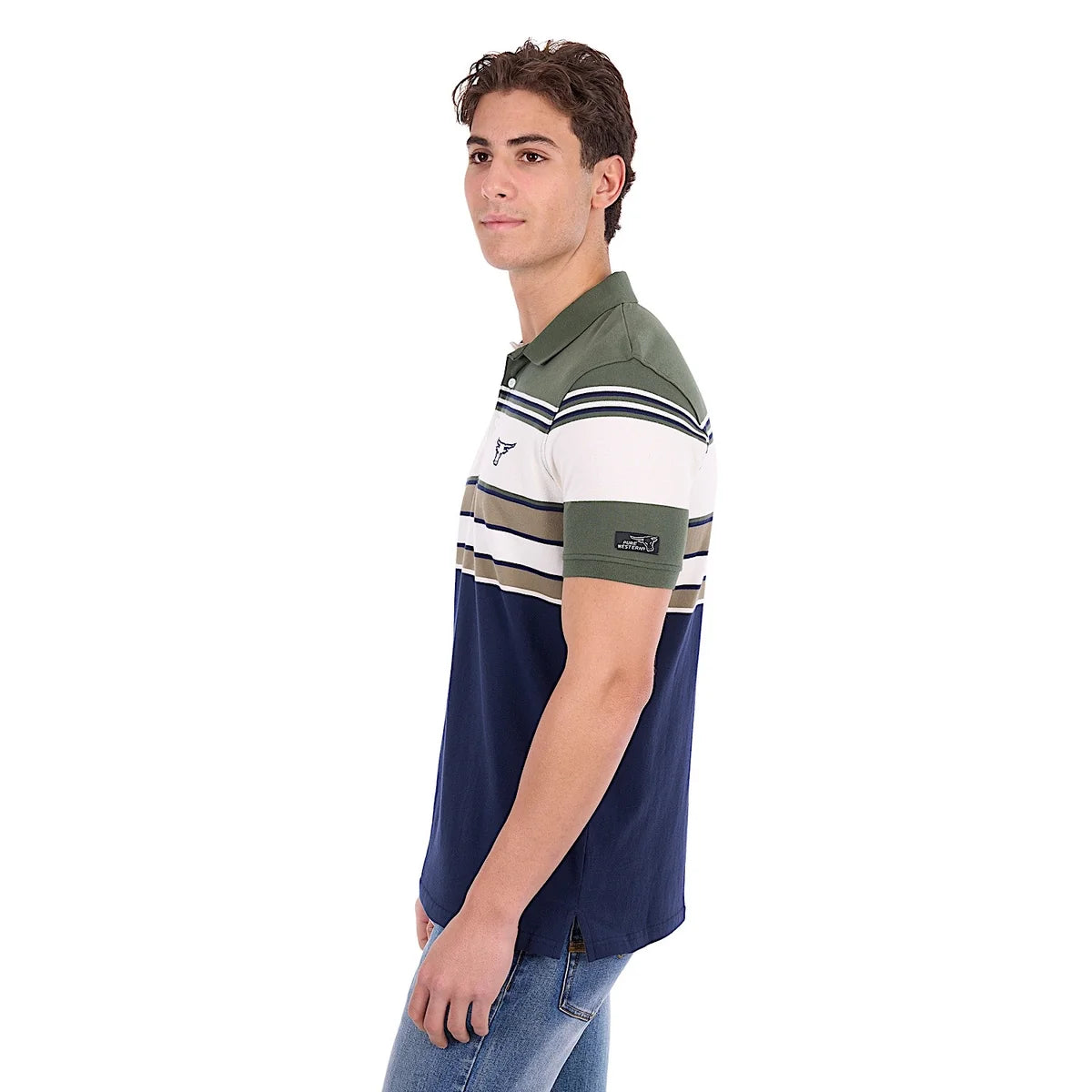 'Jay' Polo Shirt - Green/Navy