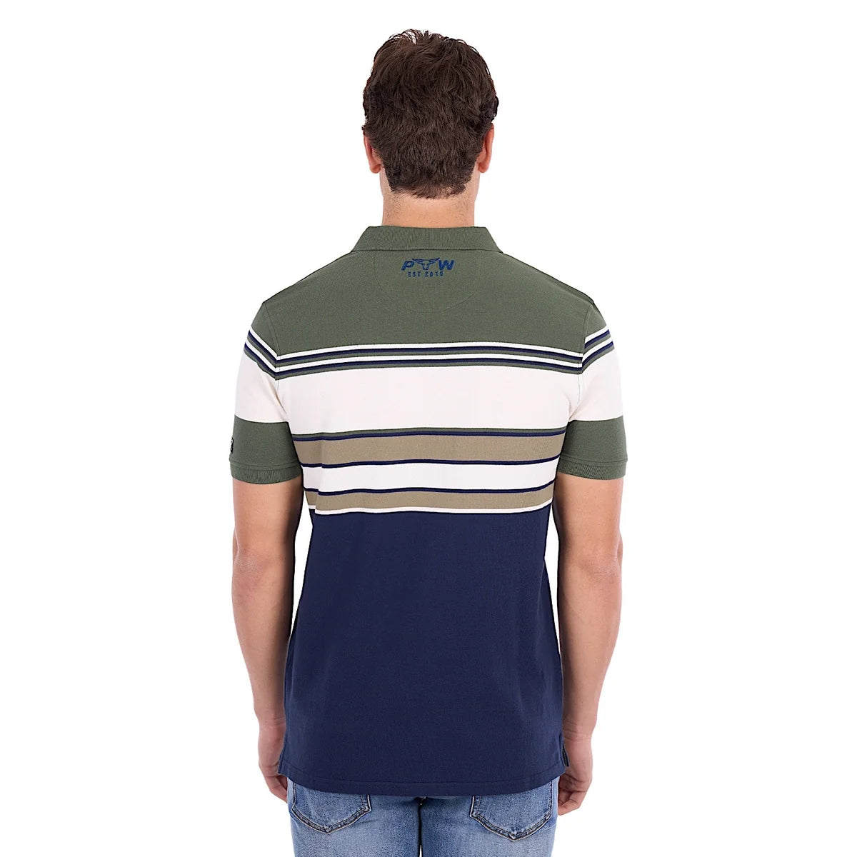 'Jay' Polo Shirt - Green/Navy