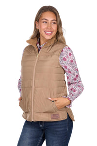 Womens 'Sherri' Reversible Vest - Tan