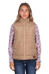 Womens 'Sherri' Reversible Vest - Tan