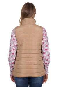 Womens 'Sherri' Reversible Vest - Tan