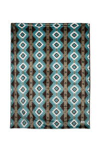 ‘Samara’ Blanket - Teal/Choc