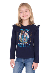 Girls 'Trinity' Long Sleeve T-Shirt - Navy