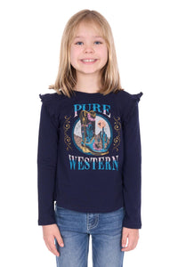 Girls 'Trinity' Long Sleeve T-Shirt - Navy
