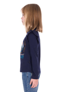 Girls 'Trinity' Long Sleeve T-Shirt - Navy