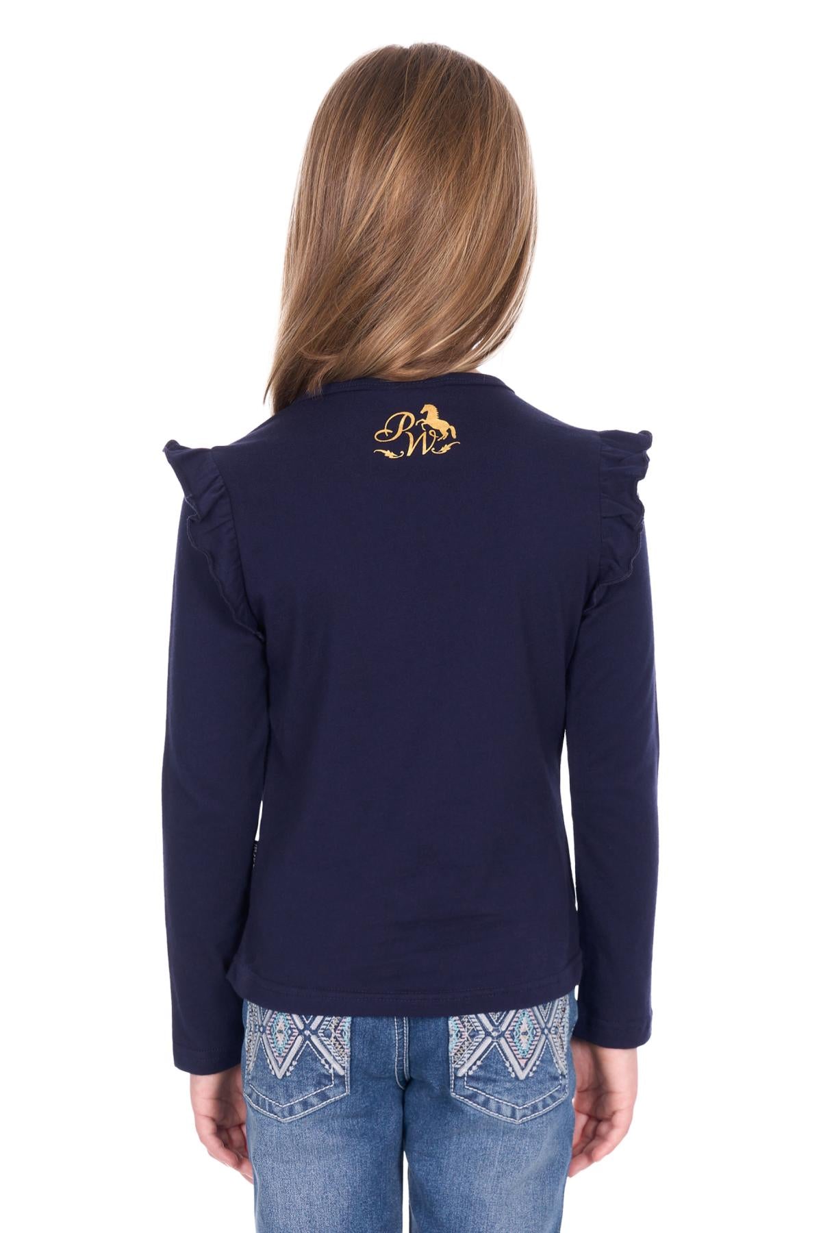 Girls 'Trinity' Long Sleeve T-Shirt - Navy