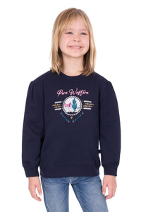 Girls 'Sandy' Crew Neck Jumper - Navy